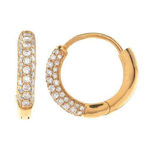 14KY 0.50CTW PAVE DIAMOND HUGGIES - Norma's Jewelry