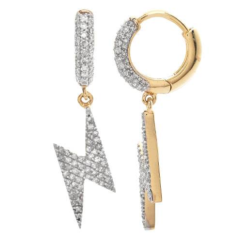 10KY 1.00CTW DIAMOND LIGHTNING BOLT DANGLING - Norma's Jewelry