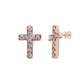 14KR 0.05CTW DIAMOND CROSS STUD EARRINGS - Norma's Jewelry