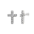 14KW 0.05CTW DIAMOND CROSS STUD EARRINGS - Norma's Jewelry