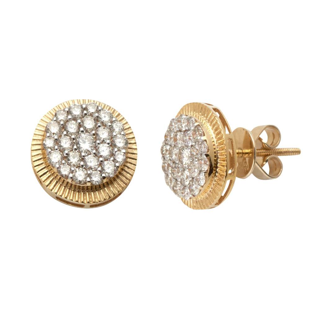 14KY 1.00CTW DIAMOND ROUND CLUSTER EARRINGS WITH - Norma's Jewelry