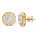 14KY 1.50CTW DIAMOND ROUND CLUSTER EARRINGS WITH - Norma's Jewelry