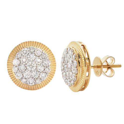 14KY 1.50CTW DIAMOND ROUND CLUSTER EARRINGS WITH - Norma's Jewelry