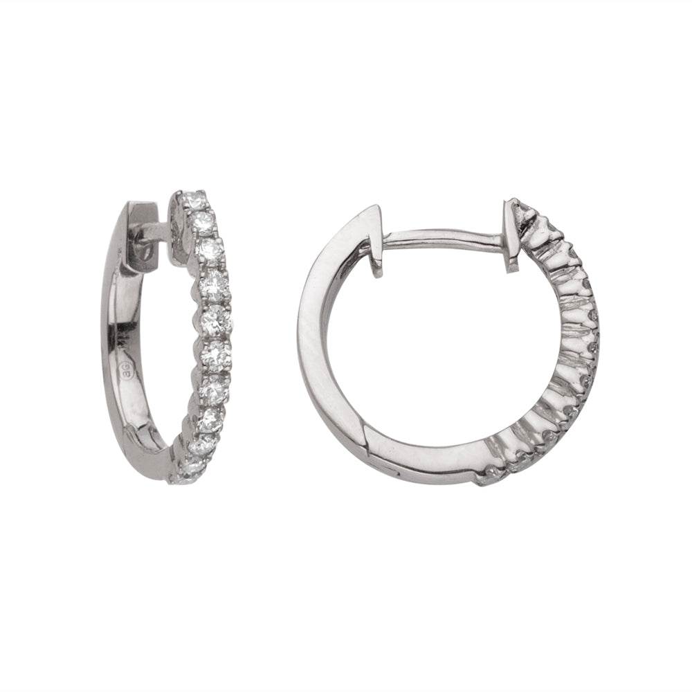 14KW 0.25CTW DIAMOND PRONG SET SINGLE ROW HUGGIES - Norma's Jewelry