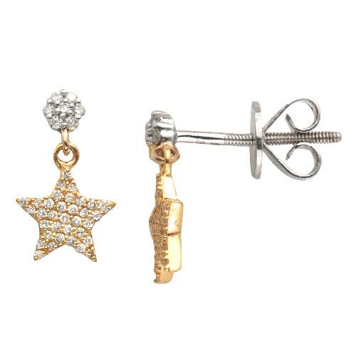 10KY+W 0.25CTW DIAMOND ROUND CLUSTER WITH DANGLING - Norma's Jewelry