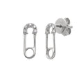 14KW 0.05CTW DIAMOND SAFETY PIN EARRINGS - Norma's Jewelry