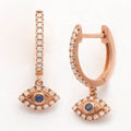 14KR 0.20CTW DIAMOND EVIL EYE DAANGLING EARRINGS - Norma's Jewelry