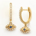 14KY 0.20CTW DIAMOND EVIL EYE DAANGLING EARRINGS - Norma's Jewelry