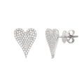 14KW 0.55CTW DIAMOND FLAT PAVE HEART EARRINGS - Norma's Jewelry