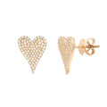 14KY 0.55CTW DIAMOND FLAT PAVE HEART EARRINGS - Norma's Jewelry