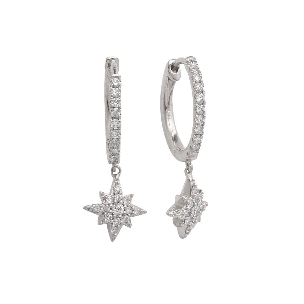 14KW 0.45CTW ROUND DIAMOND HUGGGIE/HOOP EARRINGS - Norma's Jewelry
