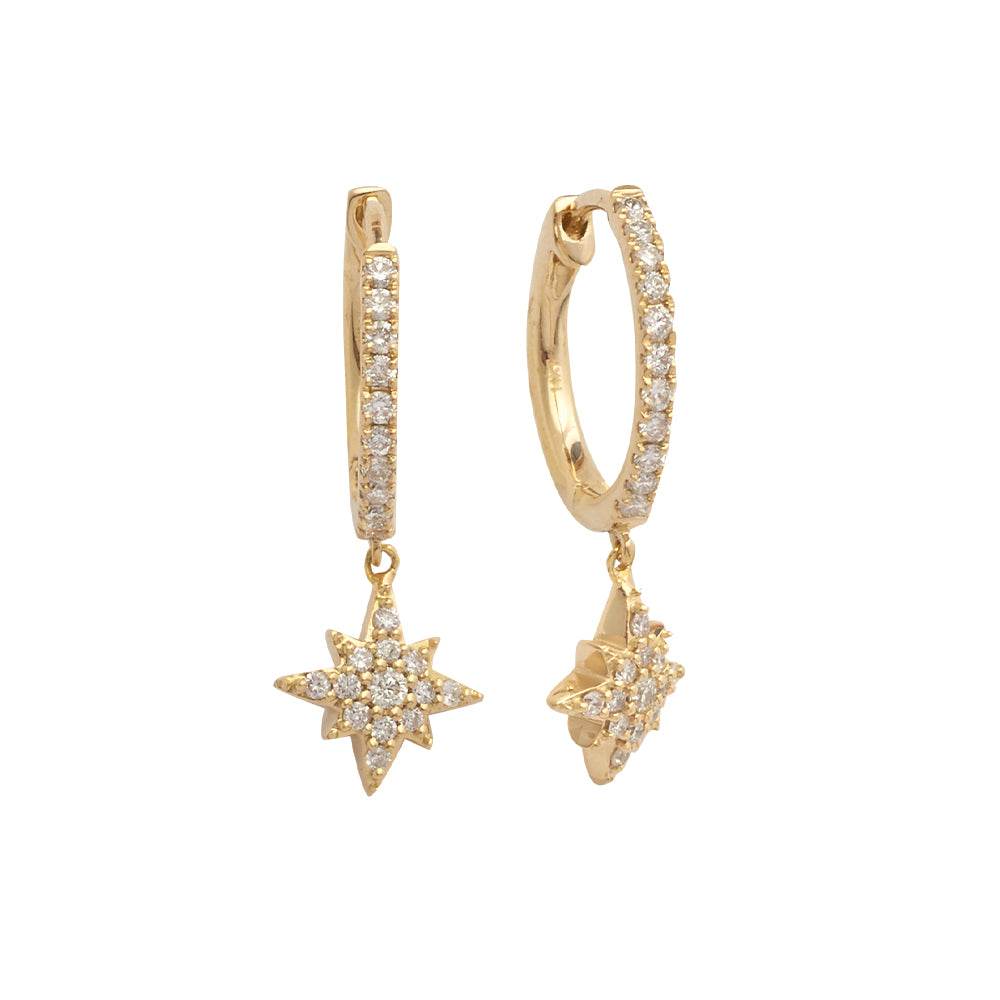 14KY 0.45CTW ROUND DIAMOND HUGGGIE/HOOP EARRINGS - Norma's Jewelry