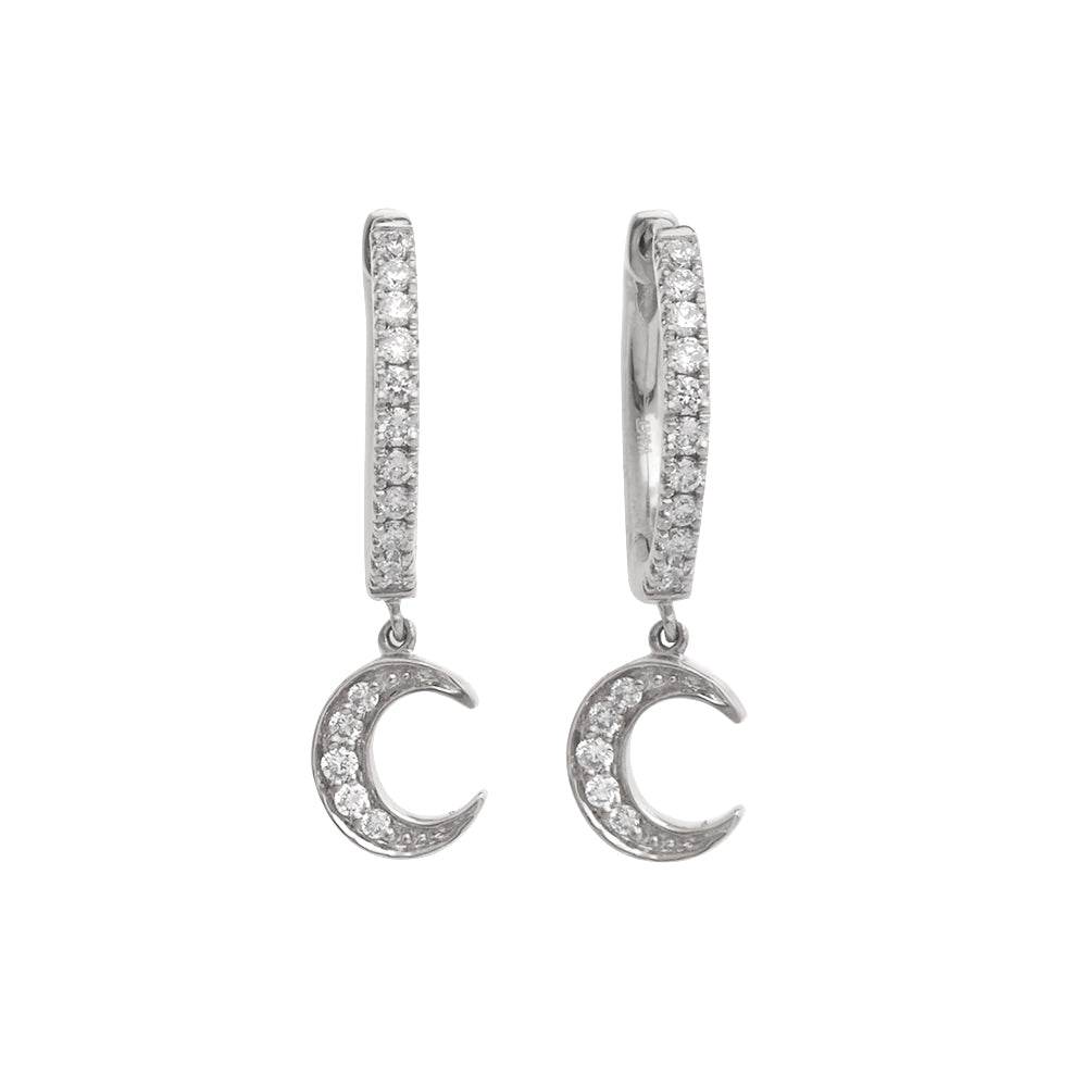 14KW 0.25CTW ROUND DIAMOND HUGGGIE/HOOP EARRINGS - Norma's Jewelry