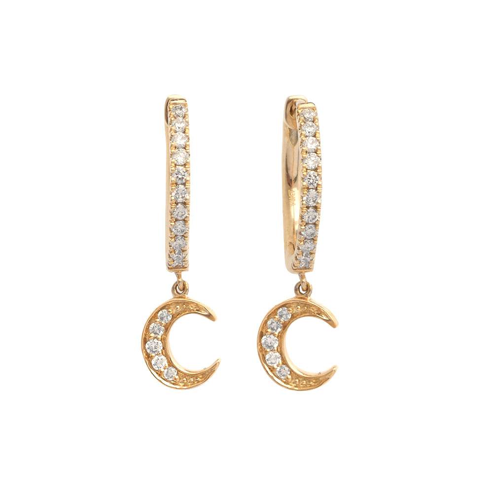 14KY 0.25CTW ROUND DIAMOND HUGGGIE/HOOP EARRINGS - Norma's Jewelry
