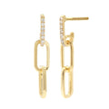 14KY 0.25CTW DIAMOND DANGLING PAPERCLIP EARRINGS - Norma's Jewelry