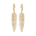 14KY 1.25CTW DIAMOND PALM LEAF DANGLING EARRINGS - Norma's Jewelry
