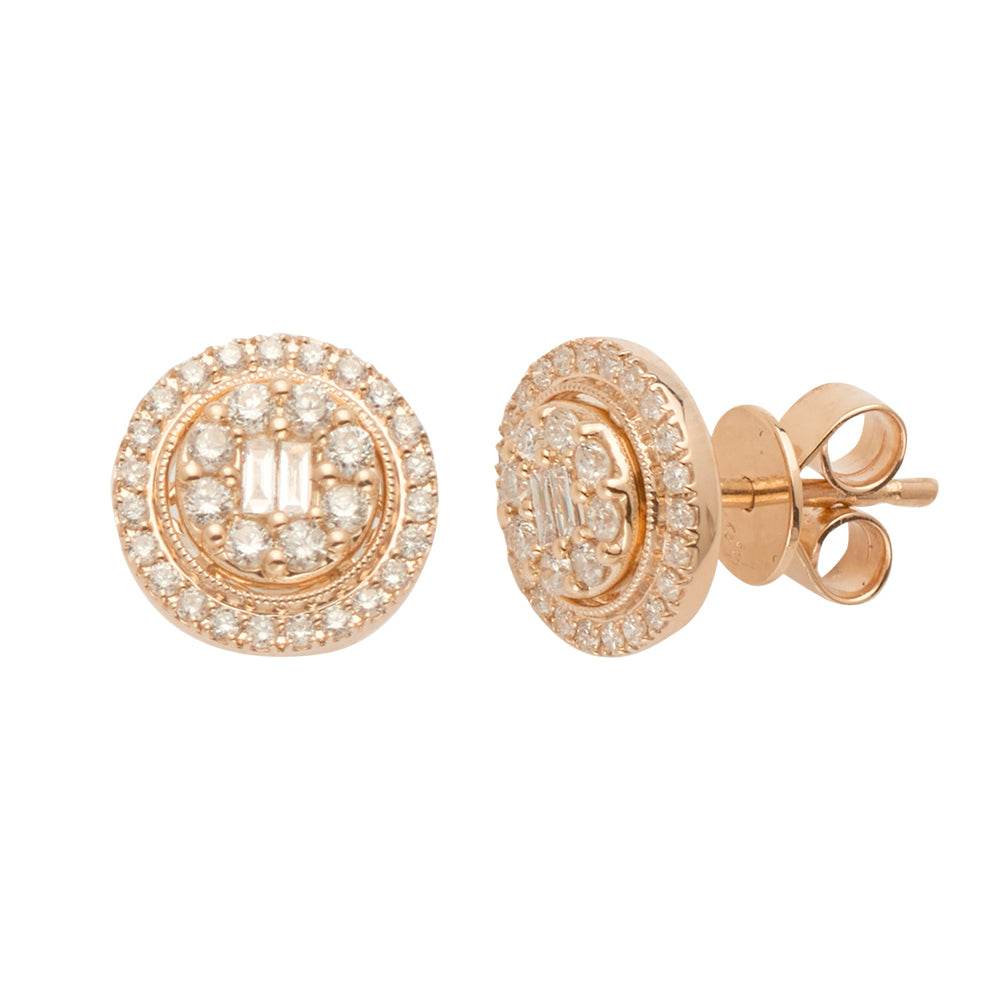 14KR 0.50CTW BAGUETTE DIAMOND ROUND CLUSTER - Norma's Jewelry