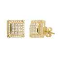 14KY0.75CTW DIAMOND SQUARE DOME EARRING STUDS - Norma's Jewelry