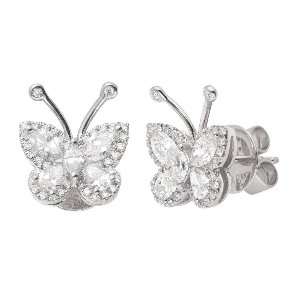 14KW 1.20CTW MARQUIS, OVAL, PEAR DIAMOND BUTTERFLY - Norma's Jewelry