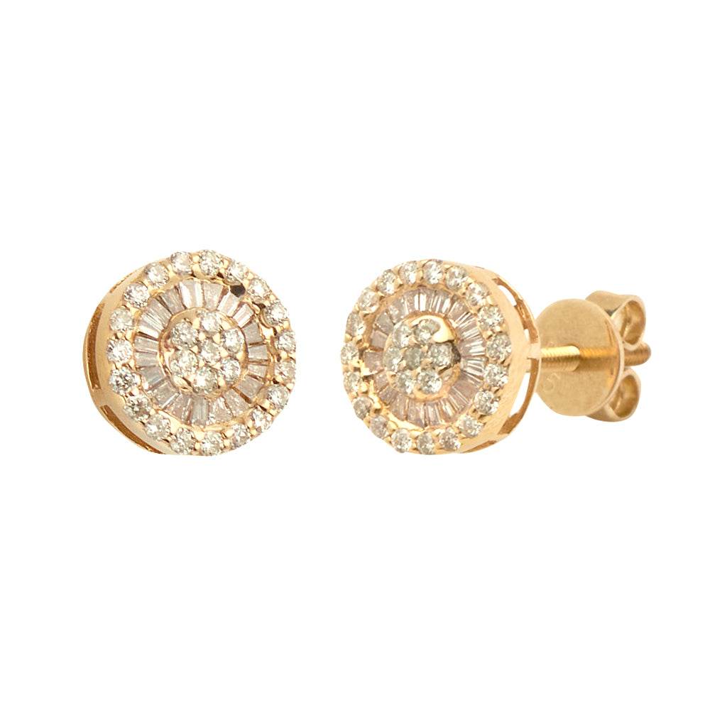 14KY 0.50CTW ROUND CLUSTER EARRING STUDS - SINGLE - Norma's Jewelry