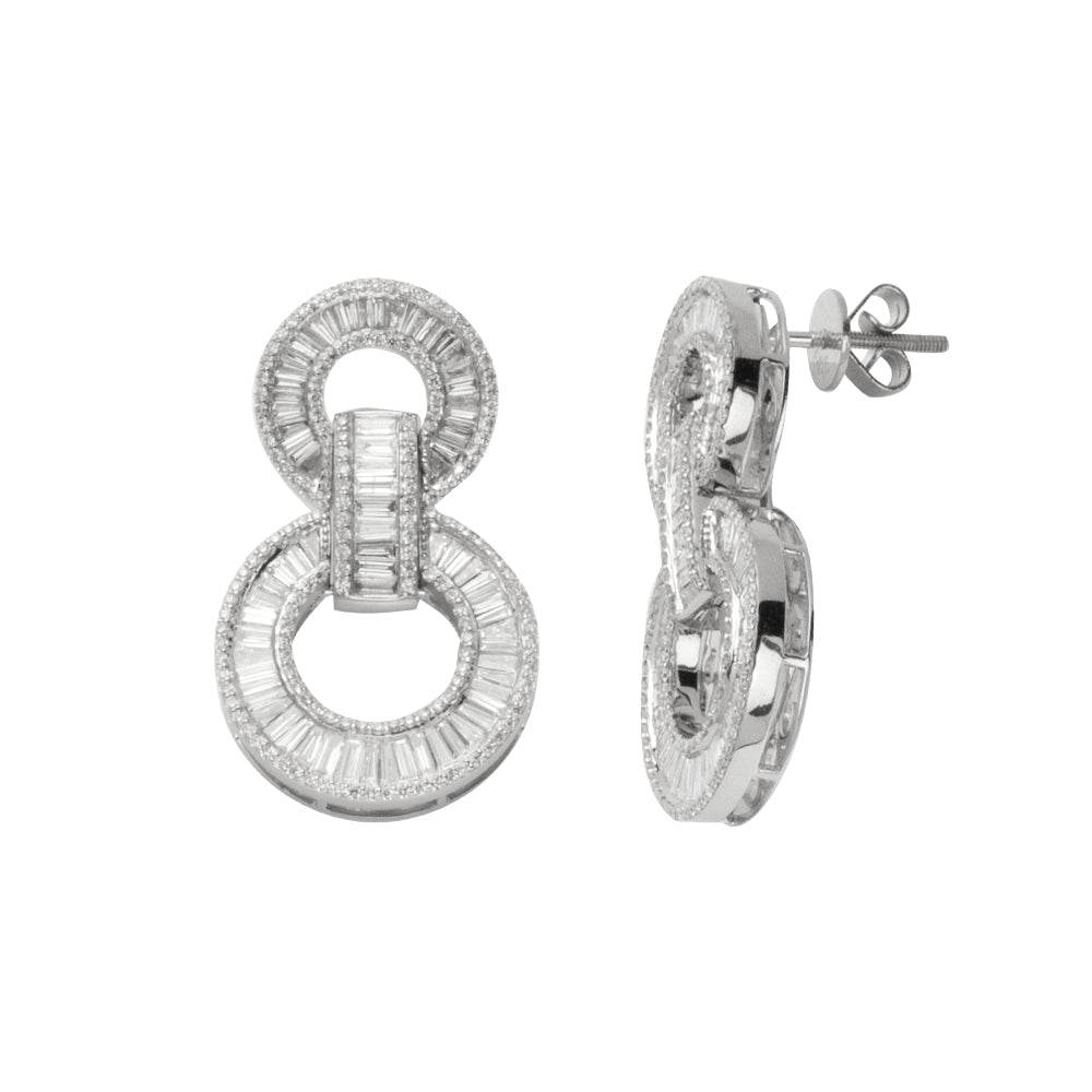 14KW 3.25CTW BAGUETTE DIAMOND DANGLING CIRCLE - Norma's Jewelry