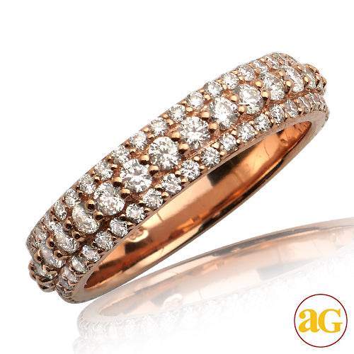 14KR 2.60CTW DIAMOND 3-ROW MENS PRONG SET ETERNITY - Norma's Jewelry