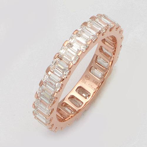 14KR 4.62CTW EMERALD DIAMOND ETERNITY BAND - Norma's Jewelry