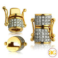 10KY 1.50CTW DIAMOND CYLINDER SHAPED CHAIN LOCK - - Norma's Jewelry