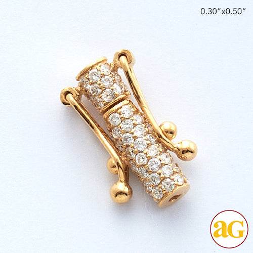 14KY 0.40CTW DIAMOND CYLINDER SHAPERD CHAIN LOCK - - Norma's Jewelry