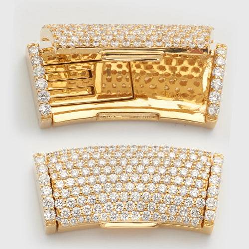 10KY 2.55CTW DIAMOND CURVED LOCK FOR LINK CHAIN - Norma's Jewelry