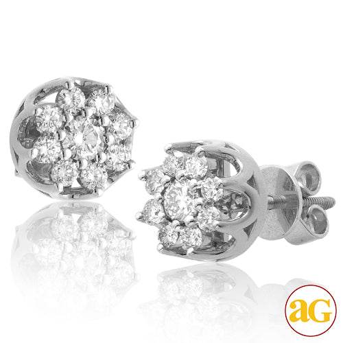 10KW 0.75CTW DIAMOND 9-STONE FLOWER EARRINGS - Norma's Jewelry