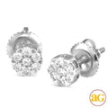 14KW 0.25CTW DIAMOND V-PRONG FLOWER EARRINGS - Norma's Jewelry