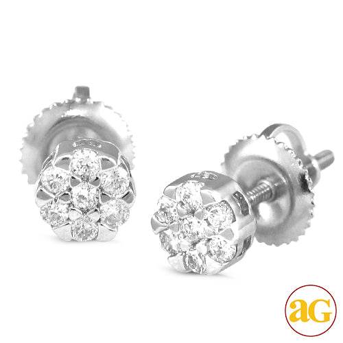 14KW 0.25CTW DIAMOND V-PRONG FLOWER EARRINGS - Norma's Jewelry