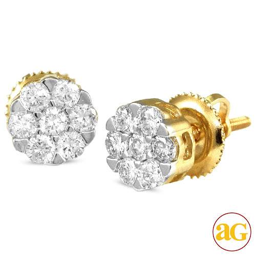 14KY 0.50CTW DIAMOND V-PRONG FLOWER EARRINGS - Norma's Jewelry