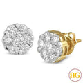 14KY 1.25CTW DIAMOND V-PRONG FLOWER EARRINGS - Norma's Jewelry