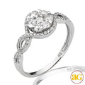 14KW 0.75CTW DIAMOND V-PRONG FLOWER RING WITH HALO - Norma's Jewelry