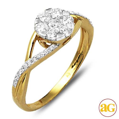 14KY 0.50CTW DIAMOND V-PRONG FLOWER RING - Norma's Jewelry