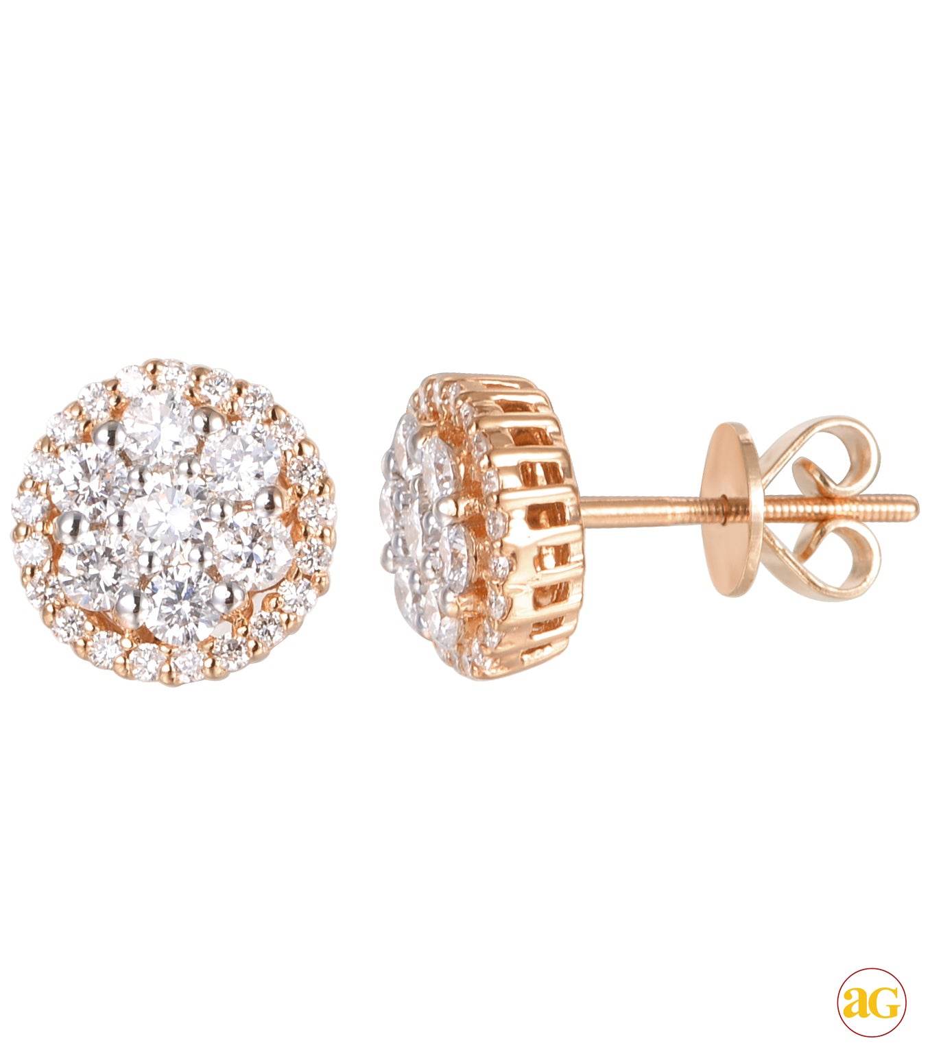 14KR 1.05CTW DIAMOND FLOWER EARRINGS WITH ROUND - Norma's Jewelry