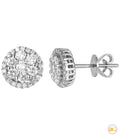 14KW 1.05CTW DIAMOND FLOWER EARRINGS WITH ROUND - Norma's Jewelry
