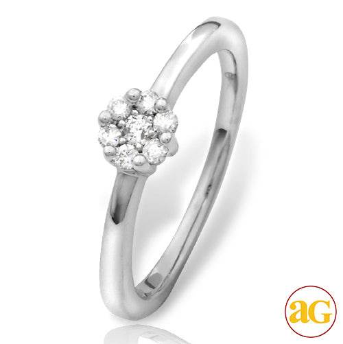 14KW 0.15CTW DIAMOND SOLITAIRE FLOWER PROMISE RING - Norma's Jewelry