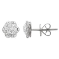 14KW 0.65CTW DIAMOND FLOWER EARRINGS WITH SINGLE - Norma's Jewelry