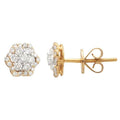 14KY 0.65CTW DIAMOND FLOWER EARRINGS WITH SINGLE - Norma's Jewelry