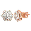 14KR 2.00CTW DIAMOND FLOWER EARRINGS WITH SINGLE - Norma's Jewelry