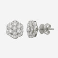 14KW 1.25CTW DIAMOND FLOWER EARRINGS WITH SINGLE - Norma's Jewelry