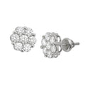 14KW 1.00-1.05CTW DIAMOND 7-STONE FLOWER EARRINGS - Norma's Jewelry