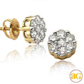 14KY 1.00CTW DIAMOND 7-STONE FLOWER EARRINGS - Norma's Jewelry