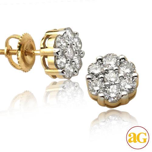 14KY 1.00CTW DIAMOND 7-STONE FLOWER EARRINGS - Norma's Jewelry
