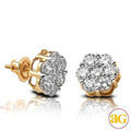 14KY 2.65CTW DIAMOND 7-STONE FLOWER EARRINGS - Norma's Jewelry