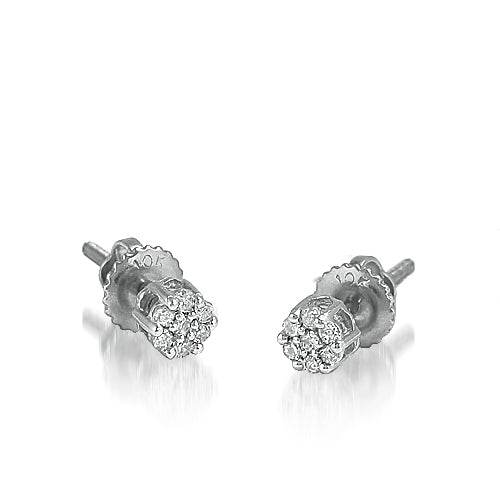 10KW 0.15CTW DIAMOND FLOWER EARRINGS - Norma's Jewelry