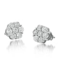 14KW 1.50CTW DIAMOND FLOWER EARRINGS - Norma's Jewelry